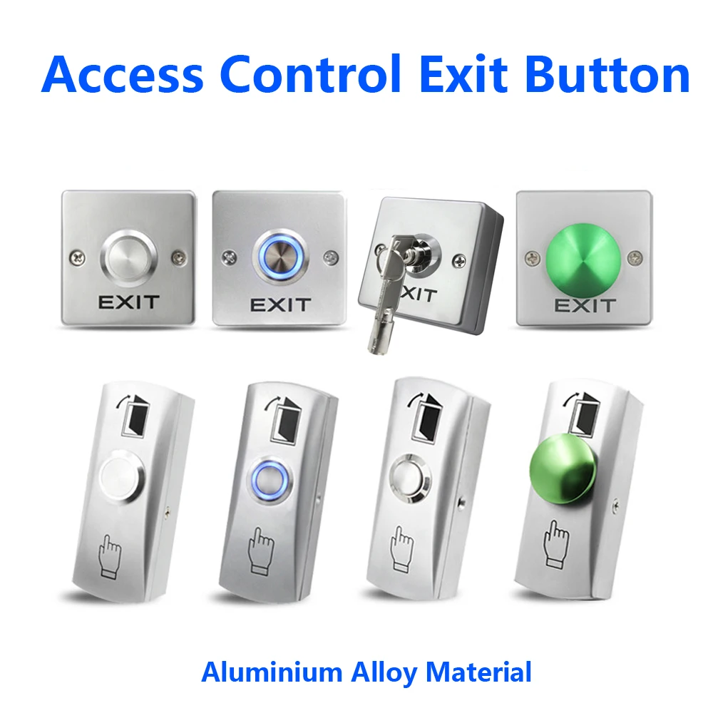NO/COM Zinc Alloy Exit Button Switch Push Exit Button Door Release Switch for Access Control System