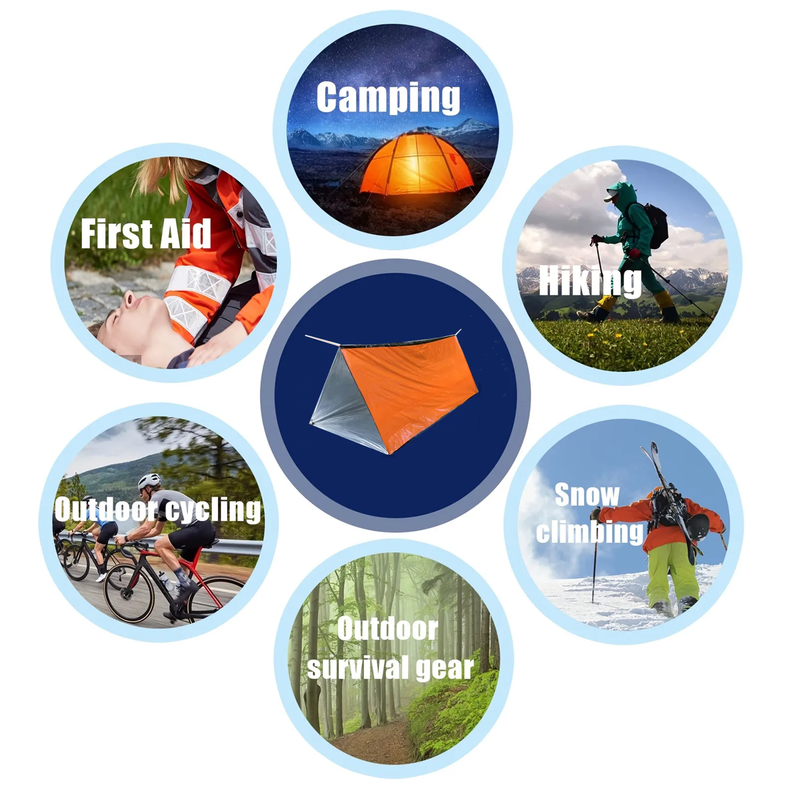 Emergency Tent, Waterproof 2 Person Emergency Tube Tent for Camping and Outdoor Activities