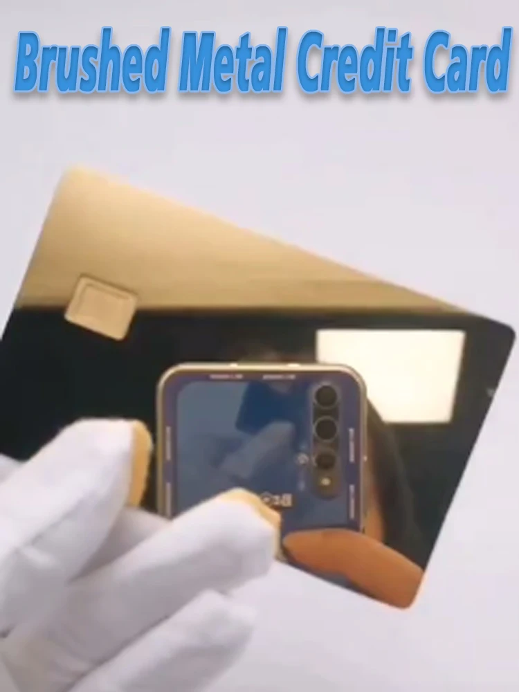 24k Mirror Credit Card Blank DIY 4442 Chip Slot with Hico 3 Track Magnetic Stripe for Ic Smart Intelligent Card Custom Gift Card