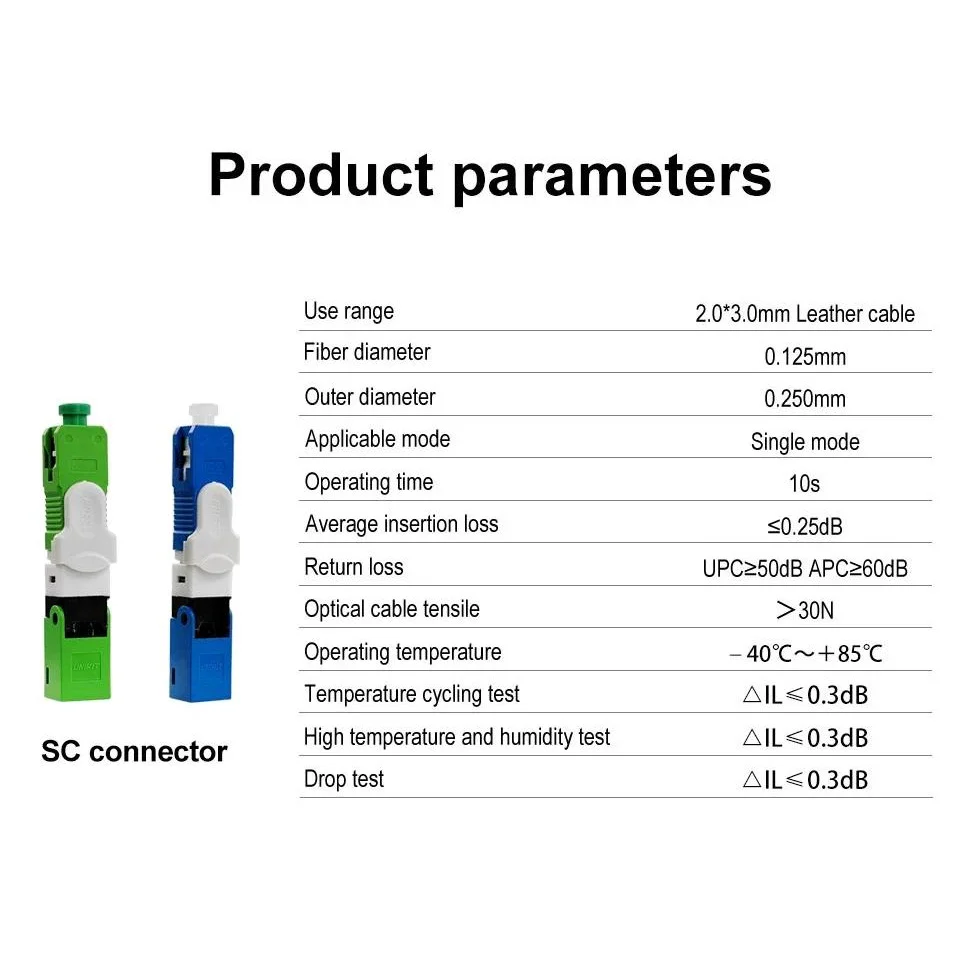Original UNIKIT Brand ESC250D FTTH SC UPC Optical fibe quick connector SC FTTH Fiber Optic Fast Connector Embedded 100% Original