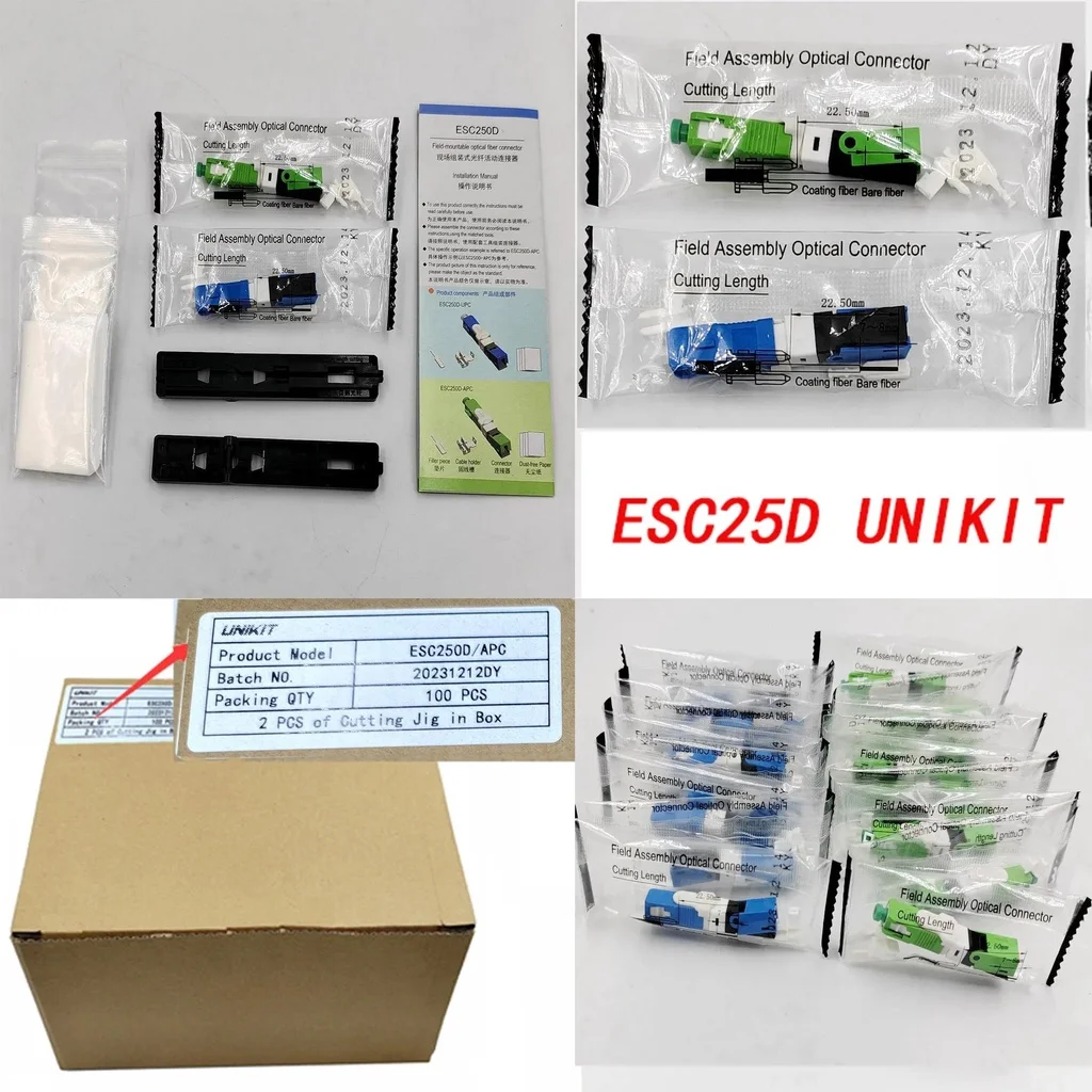 Original UNIKIT Brand ESC250D FTTH SC UPC Optical fibe quick connector SC FTTH Fiber Optic Fast Connector Embedded 100% Original