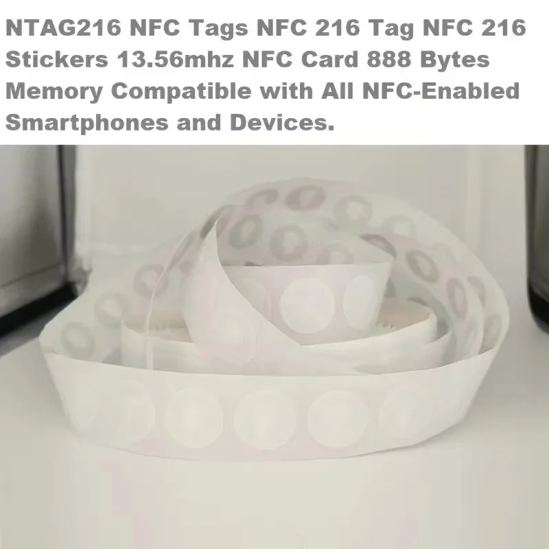 30/40 Pieces NFC Ntag216 888 Bytes Tag Sticker Label Key Tags Token Patrol Badge Self-adhesive Tag 13.56MHz ISO14443A Sticker