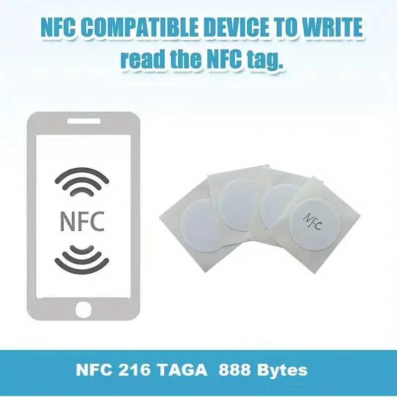 30/40 Pieces NFC Ntag216 888 Bytes Tag Sticker Label Key Tags Token Patrol Badge Self-adhesive Tag 13.56MHz ISO14443A Sticker