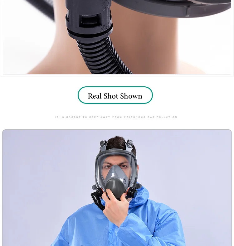 Electric Powered Air Purifying Chemical Respirator 6800 Full Face Dust Gas Mask Dual Filters Work Safety For Industrial Spraying