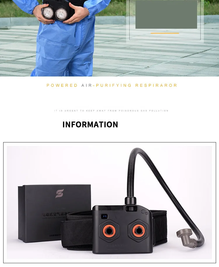 Electric Powered Air Purifying Chemical Respirator 6800 Full Face Dust Gas Mask Dual Filters Work Safety For Industrial Spraying
