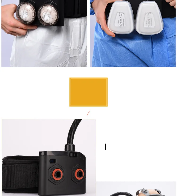 Electric Powered Air Purifying Chemical Respirator 6800 Full Face Dust Gas Mask Dual Filters Work Safety For Industrial Spraying