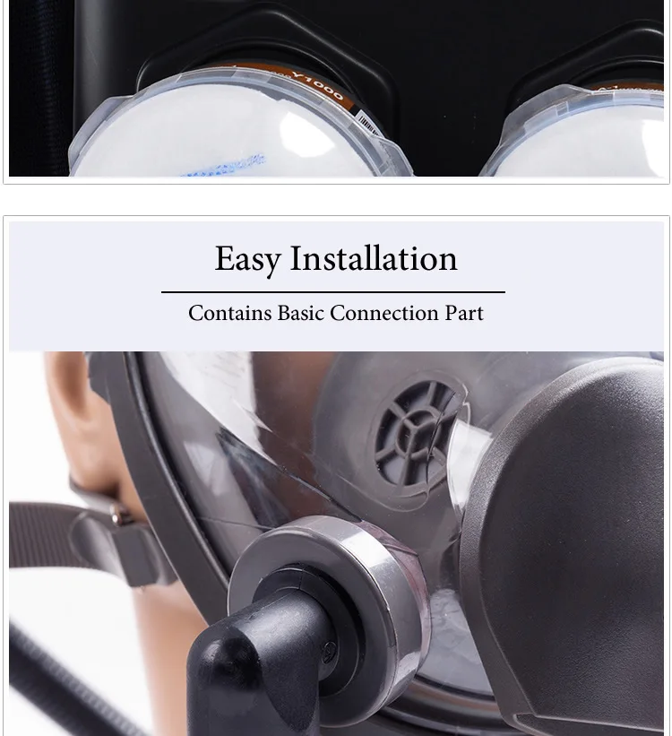 Electric Powered Air Purifying Chemical Respirator 6800 Full Face Dust Gas Mask Dual Filters Work Safety For Industrial Spraying