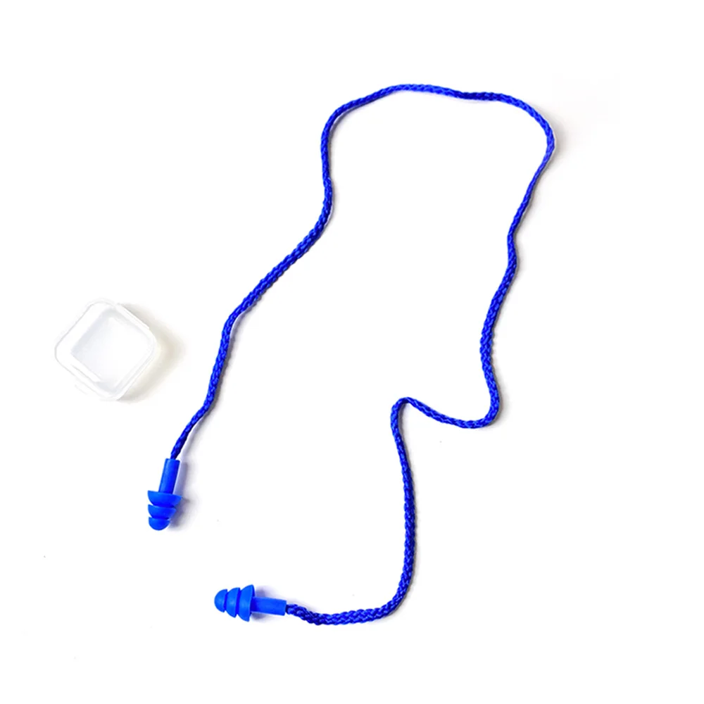 1-10Pairs Box Portable Soft Comfortable Silicone Ear Plugs Sleep Earplugs Noise Reduction Swimming Reusable Earplugs With Rope