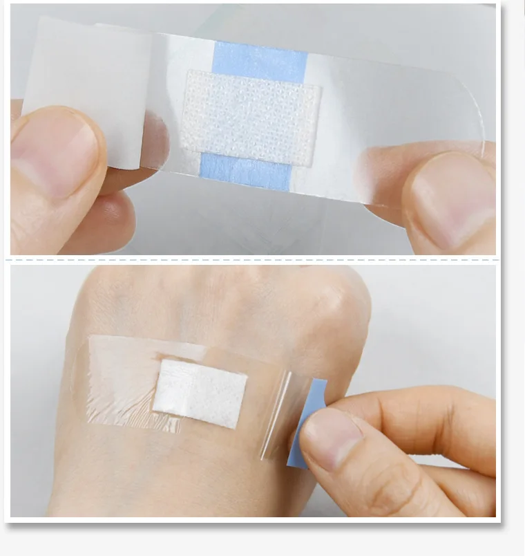 100Pcs/Pack Transparent Adhesive Wound Plaster Waterproof Medical Anti-Bacteria Band Aid Bandages Home Travel First Aid Kit