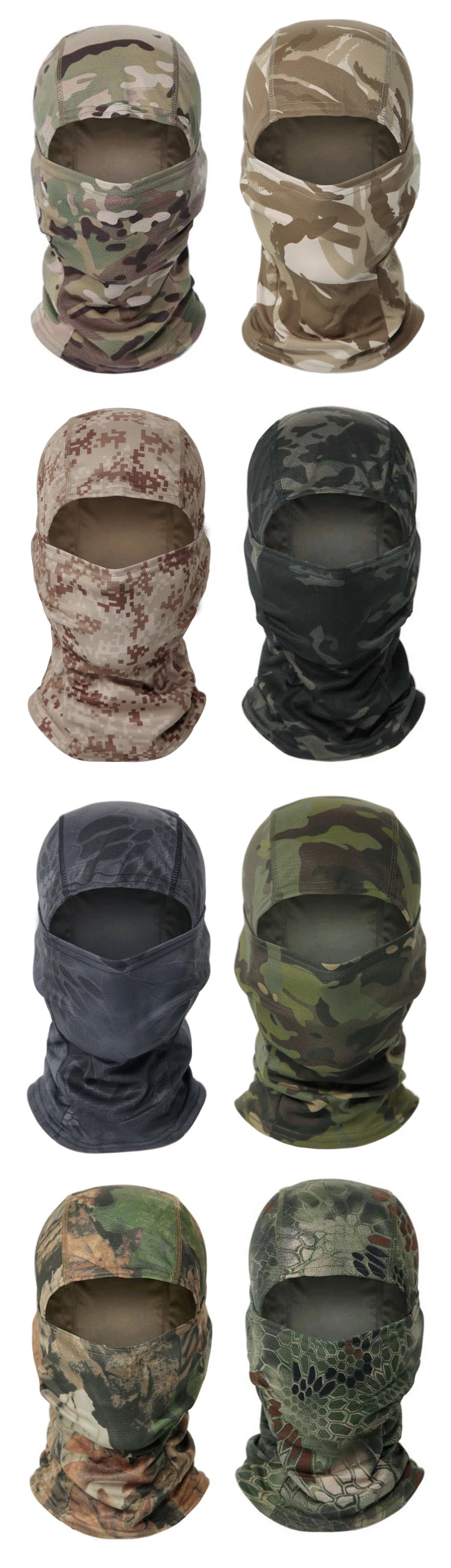 Tactical Camouflage Balaclava Full Face Dust Mask Wargame CP Military Hat Hunting Cycling Army Multicam Bandana Neck Gaiter