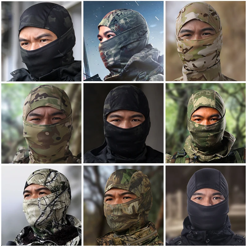 Tactical Camouflage Balaclava Full Face Dust Mask Wargame CP Military Hat Hunting Cycling Army Multicam Bandana Neck Gaiter