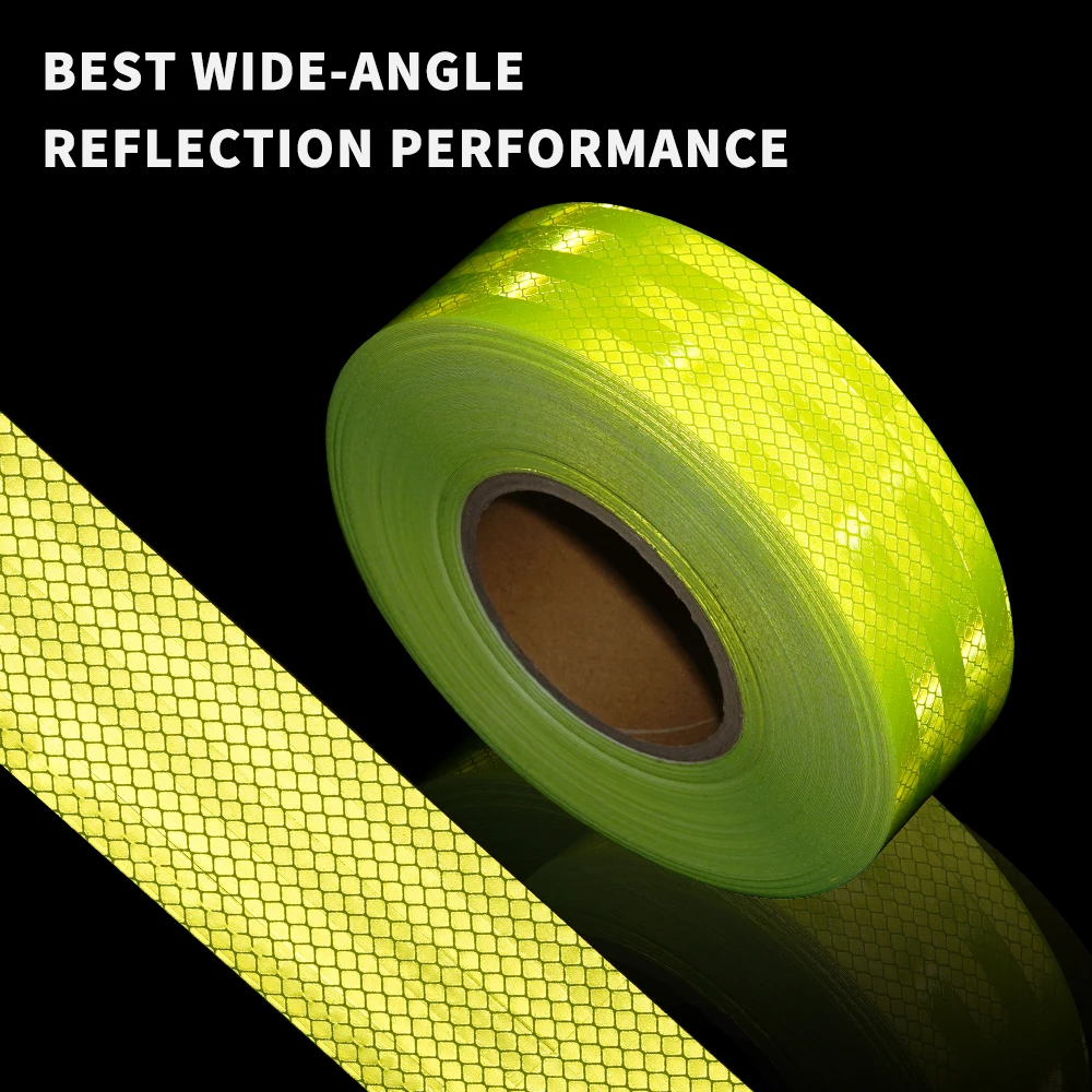 5cm*1/3/5M PET Truck Reflective Tapes Fluorescent Green High Reflection Safety Caution Road Warning Reflectors Film For Vehicle