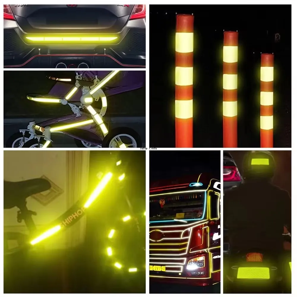 5cm*1/3/5M PET Truck Reflective Tapes Fluorescent Green High Reflection Safety Caution Road Warning Reflectors Film For Vehicle