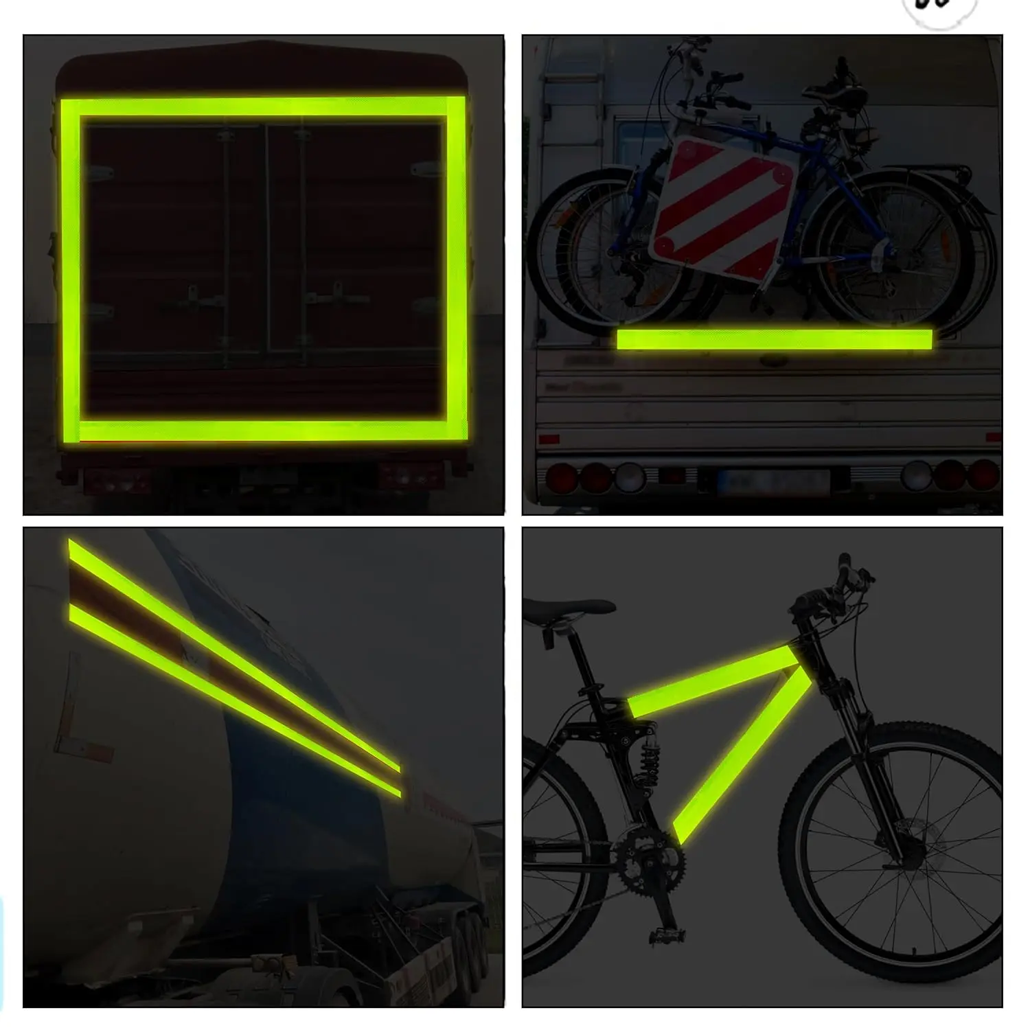 5cm*1/3/5M PET Truck Reflective Tapes Fluorescent Green High Reflection Safety Caution Road Warning Reflectors Film For Vehicle