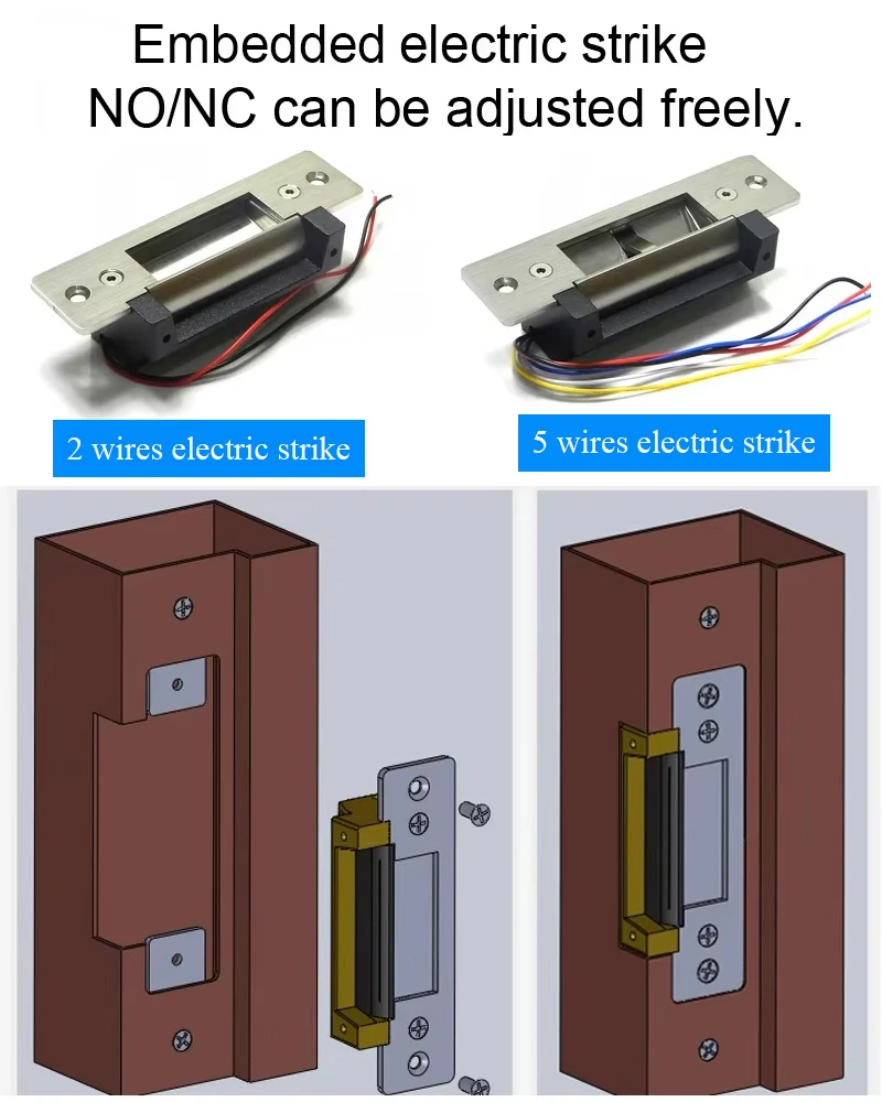 Original DC12V Stainless Steel Sturdiness Narrow Frame Fail-Secure ANSI Standard Electric Strike Lock Electronic Door Lock