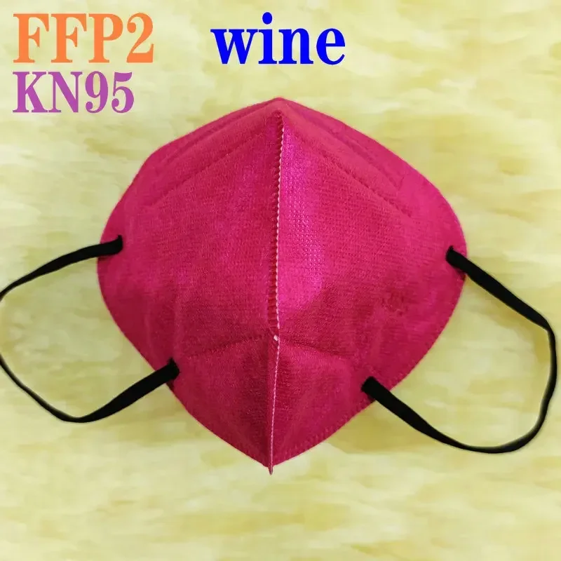 KN95 15 Colors FFP2 MASK KN95 5 Layers Adult Black Fabric Mask Mascarillas Protective FPP2 Mouth Face Masks Filter Masque