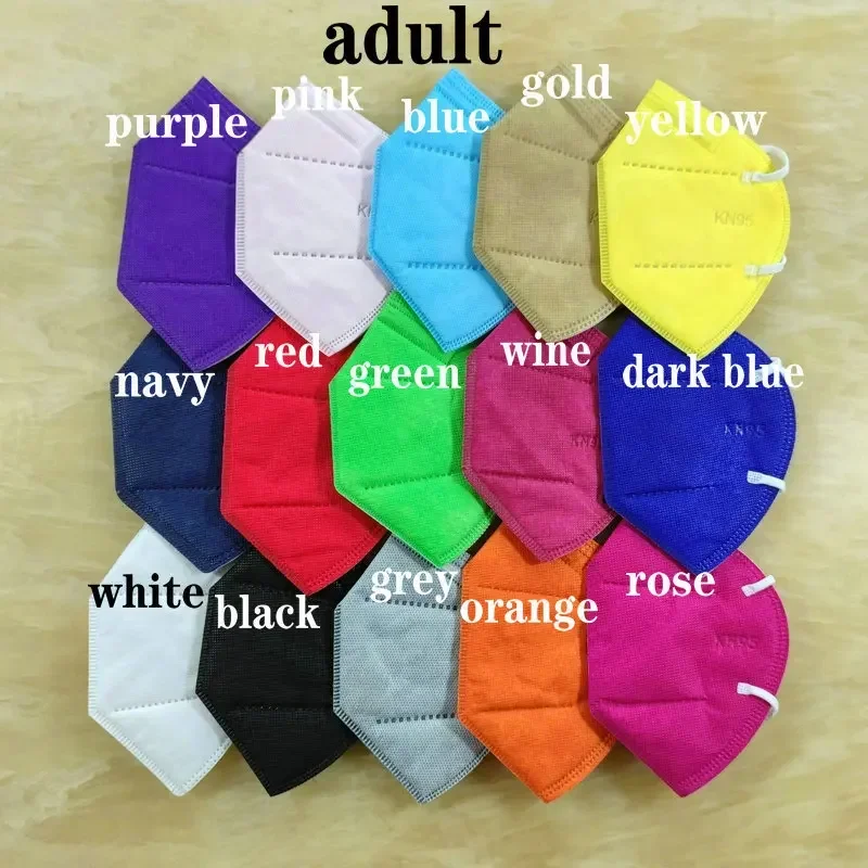 KN95 15 Colors FFP2 MASK KN95 5 Layers Adult Black Fabric Mask Mascarillas Protective FPP2 Mouth Face Masks Filter Masque