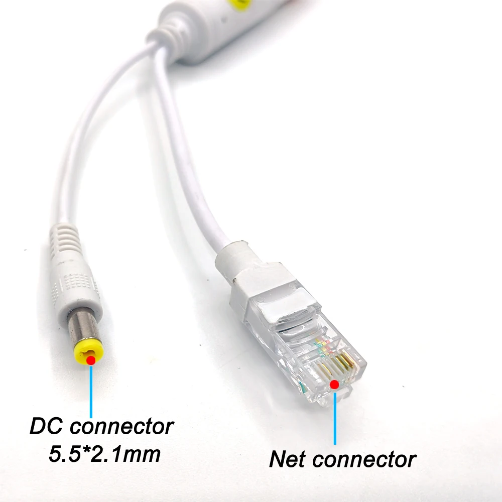 48V To 12V POE Spliter Rj45 Waterprrof Video And Power Adapter Cable Supply Module Injector Extender for IP Camera Splitter Net