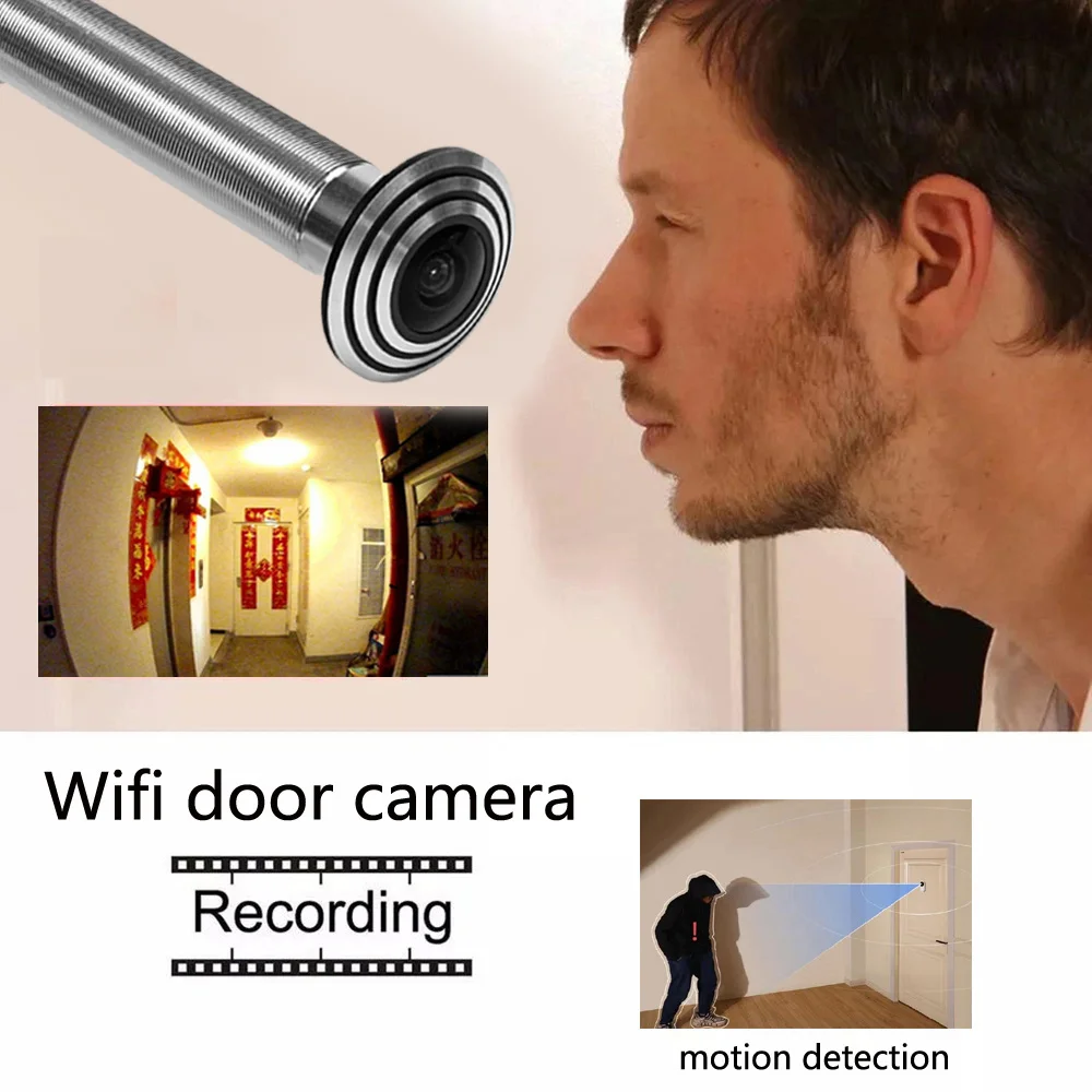5G 2.4G WIFI 16MM Tuya Wifi Door Eye Camera Mini Peephole Door WifI IP Camera 1.66MM Wide Angle FishEye Audio TF Card Slot