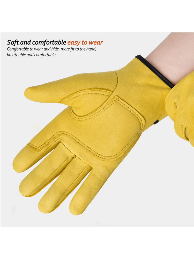 Leather Work High Temperature Heat Insulation Gloves Safety Protection Worker Work Welding Garden Driver Gloves