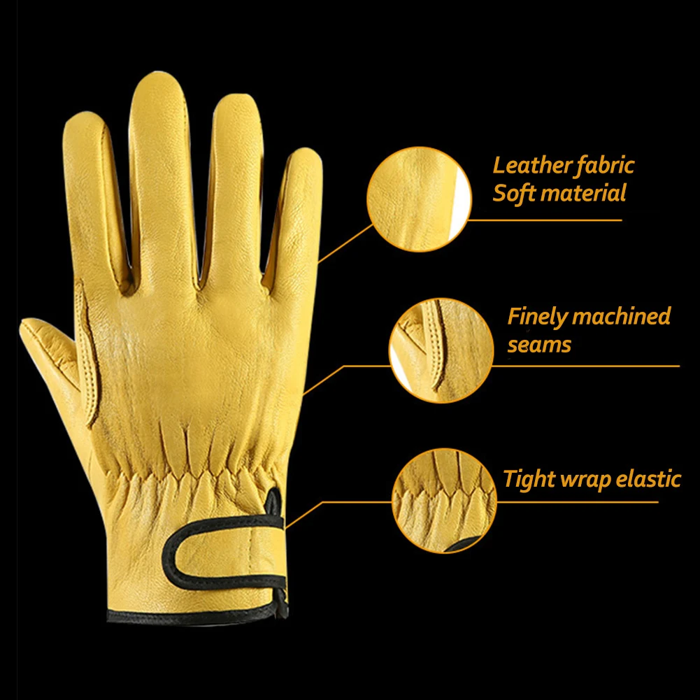Leather Leather Work High Temperature Heat Insulation Gloves Safety Protection Worker Work Welding Garden Driver Gloves