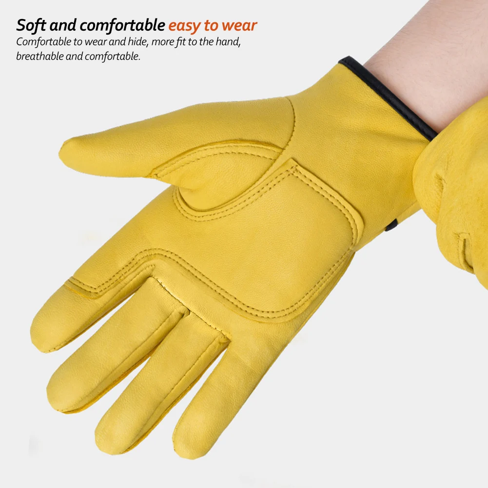 Leather Work High Temperature Heat Insulation Gloves Safety Protection Worker Work Welding Garden Driver Gloves