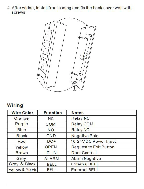RFID Keypad 125Khz Access Controller Proximity Entry Door Controller Waterproof 1000 User DC 12V-24V