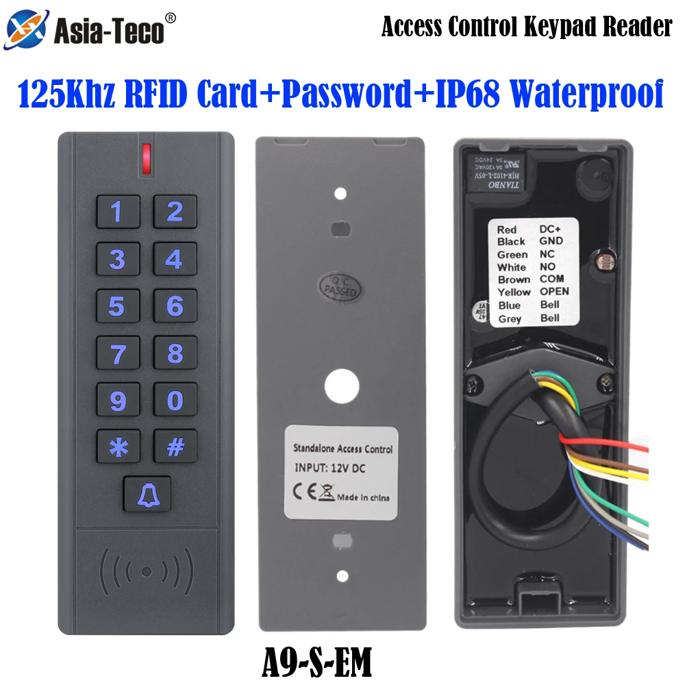 RFID Keypad 125Khz Access Controller Proximity Entry Door Controller Waterproof 1000 User DC 12V-24V