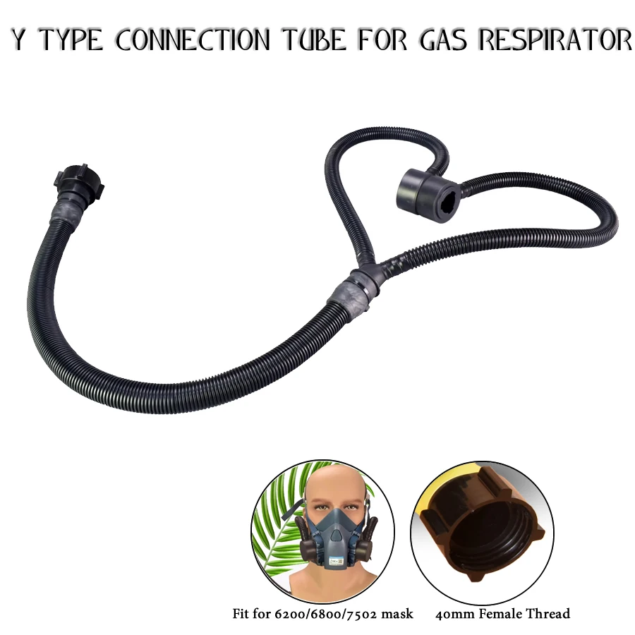 40mm Y-Type Respirator Airway Tube Connection Hose Breathing Pipe For 6200/7502/6800 To 40mm Filter Canister Connection Adapter