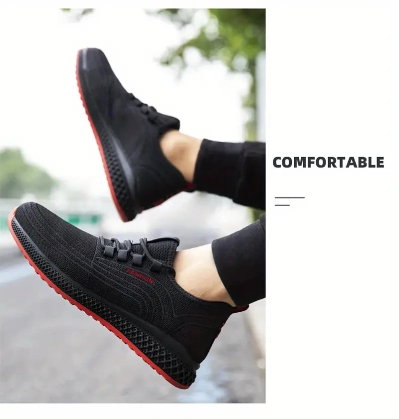 Work Safety Shoes Men Women Steel Toe Shoes Breathable Puncture-Proof Men Work Sneakers Boots Lightweight Safety Footwear Male