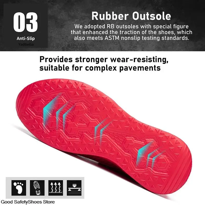 Safety Shoes Men For Work Sneakers Women Men Steel Toe Work Shoes Security Protective Shoes Lightweight Anti-Smash Anti-Puncture