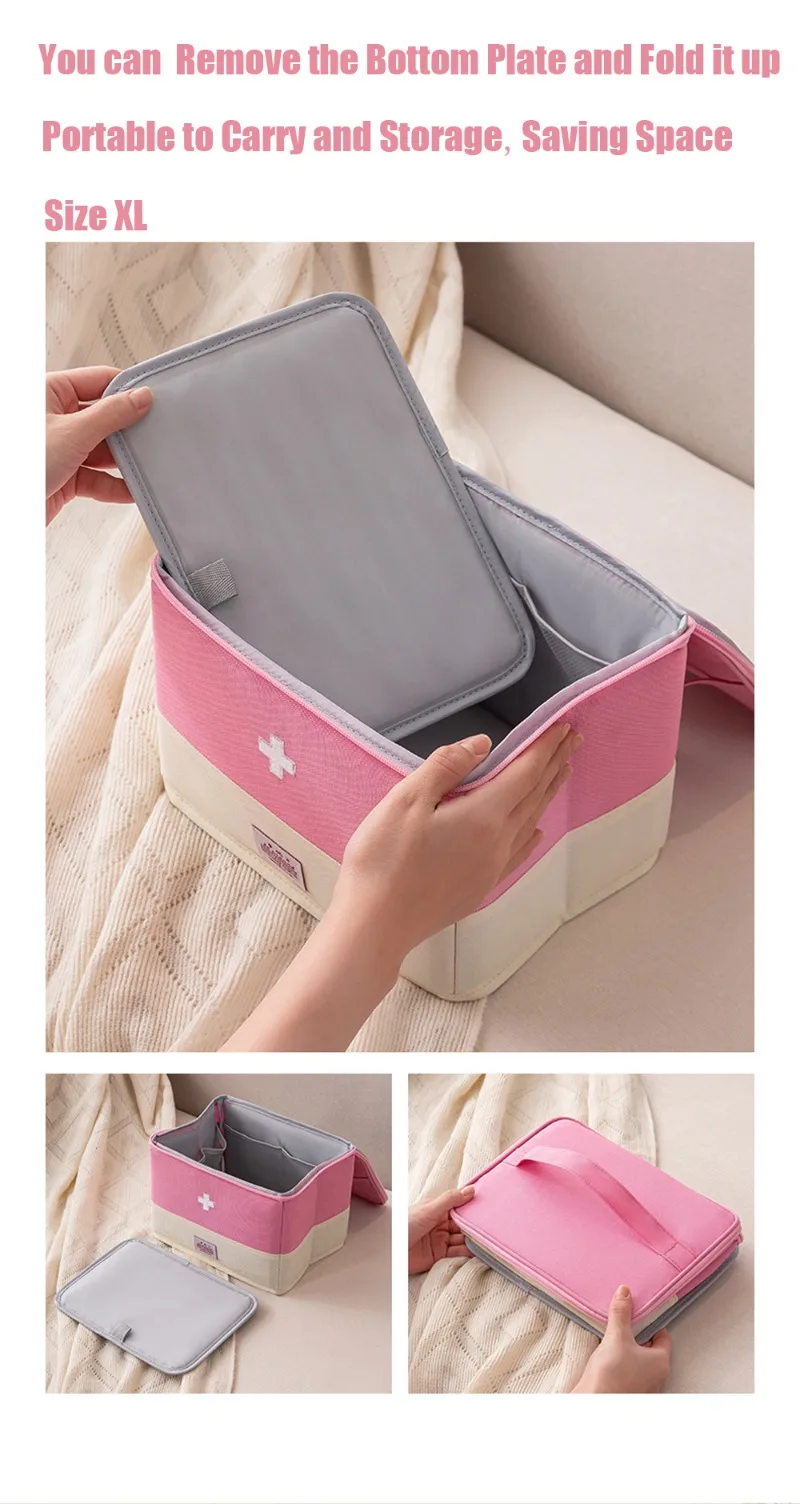 Portable First Aid Kit Bags Medicine Medical Large Storage Bag Pouch Camping Emergency Home Outdoor Travel Handle Bag Organizer