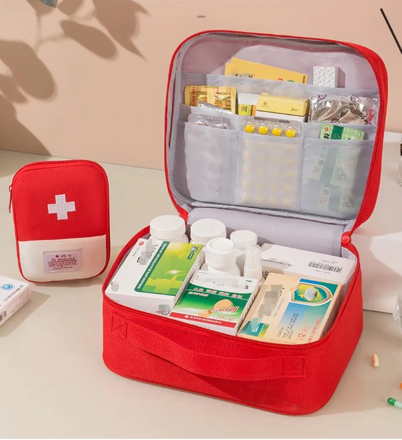 Portable First Aid Kit Bags Medicine Medical Large Storage Bag Pouch Camping Emergency Home Outdoor Travel Handle Bag Organizer