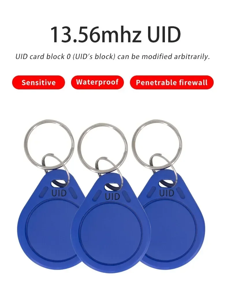 UID 5/10/20PCS 13.56Mhz RFID Replaceable write smart token Multi-colour Copy Keychain Write Copy Clone Clasp tag for Mif 1k S50