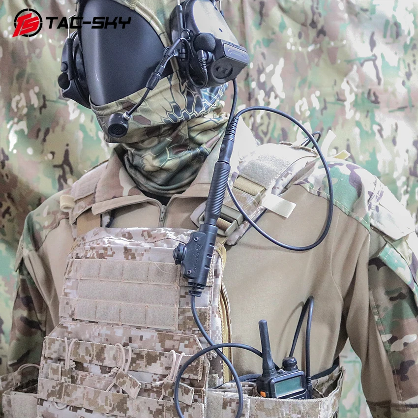 TS TAC-SKY Tactical Headset Adapter U-174 NATO/Military To Civilian Wiring Adapter for PeltorComta / Msa Sordin / TCI Hi-threat