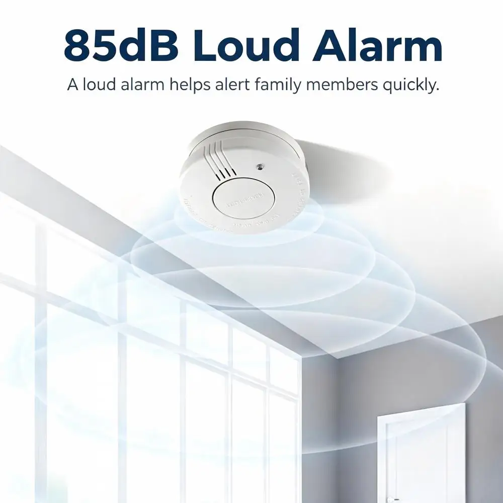 CCEsafety SA10 Smoke Detector 9V Replaceable Battery Fire Alarm Smoke Sensor Hush Button For Home Apartment Rental CE EN14604