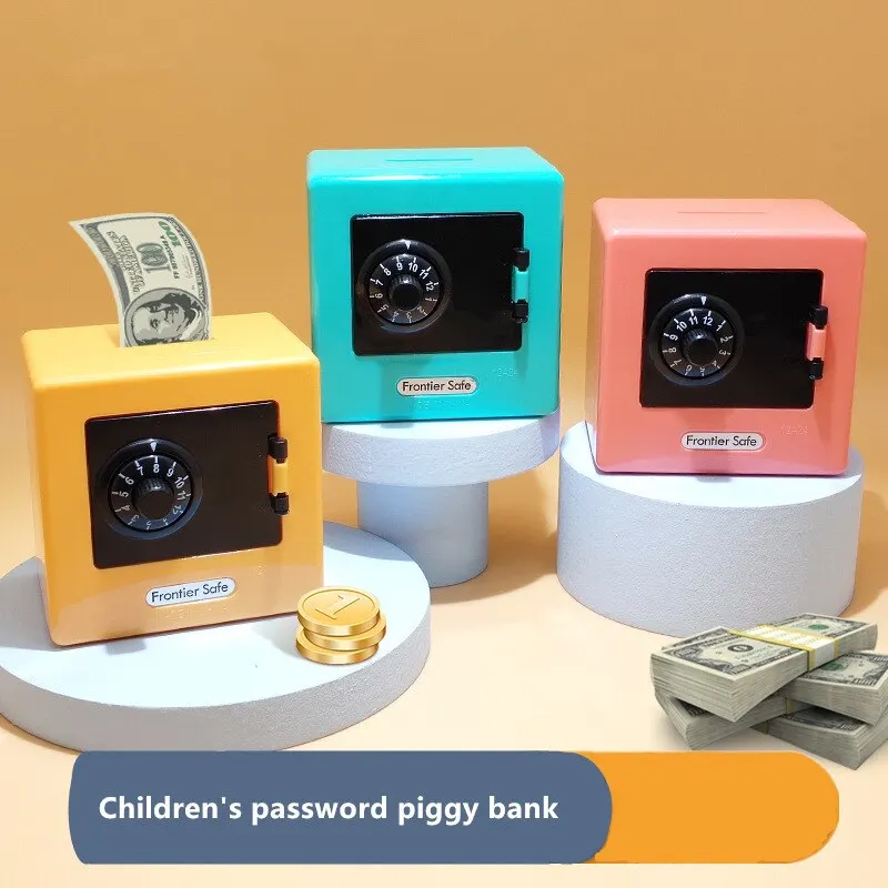 Mini Safe Piggy Deposit Bank Household Banknote Lock Password Money Box Cash Coins Saving Storage Code Case Child Christmas Gift