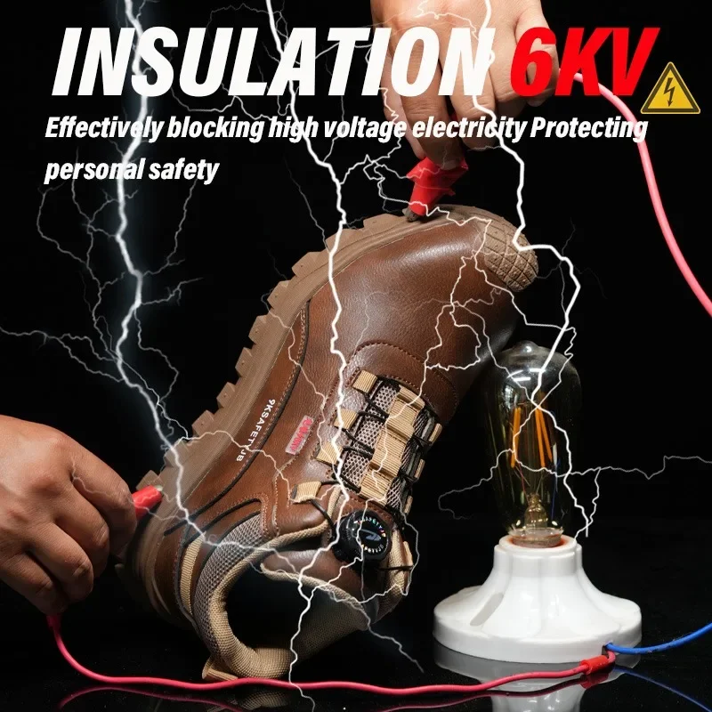 6KV Safety Shoes Fashionable Men's Insulated Are Waterproof Puncture Slip Resistant Comfortable and Breathable