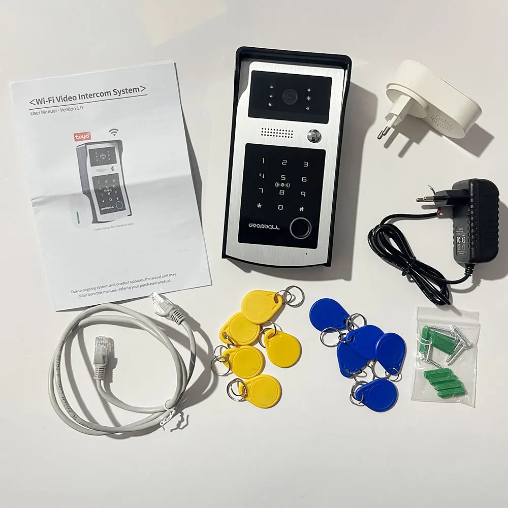 WiFi Tuya RFID Video Camera Doorbell 1080P HD Color Video Door Phone Intercom System Outdoor with Code Keypad AccessAPP Unlock