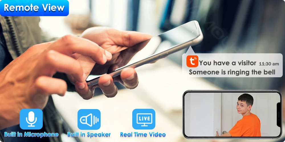 WiFi Tuya RFID Video Camera Doorbell 1080P HD Color Video Door Phone Intercom System Outdoor with Code Keypad AccessAPP Unlock