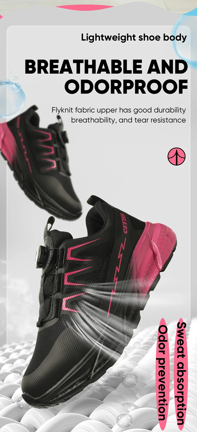 Indestructible Women's Steel Toe Work Safety Shoes Anti-smash Anti-Punctur Breathable Work Factory Shoes Women's Work Shoes