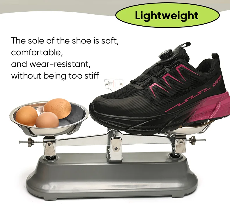 Indestructible Women's Steel Toe Work Safety Shoes Anti-smash Anti-Punctur Breathable Work Factory Shoes Women's Work Shoes