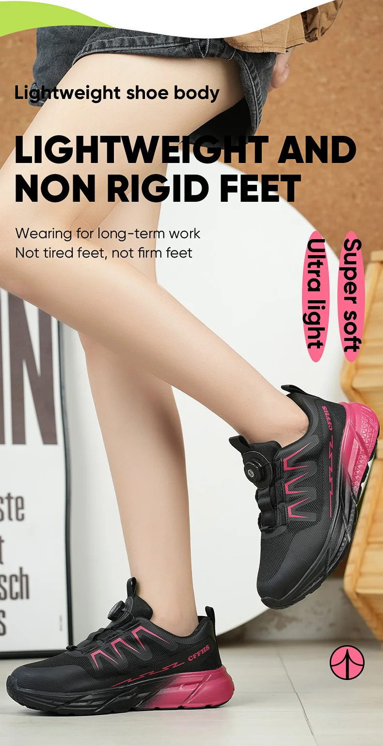 Indestructible Women's Steel Toe Work Safety Shoes Anti-smash Anti-Punctur Breathable Work Factory Shoes Women's Work Shoes