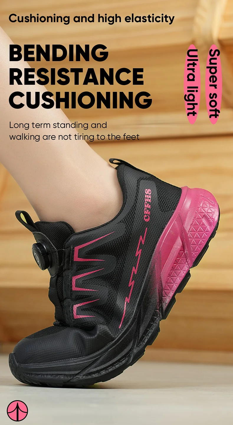Indestructible Women's Steel Toe Work Safety Shoes Anti-smash Anti-Punctur Breathable Work Factory Shoes Women's Work Shoes