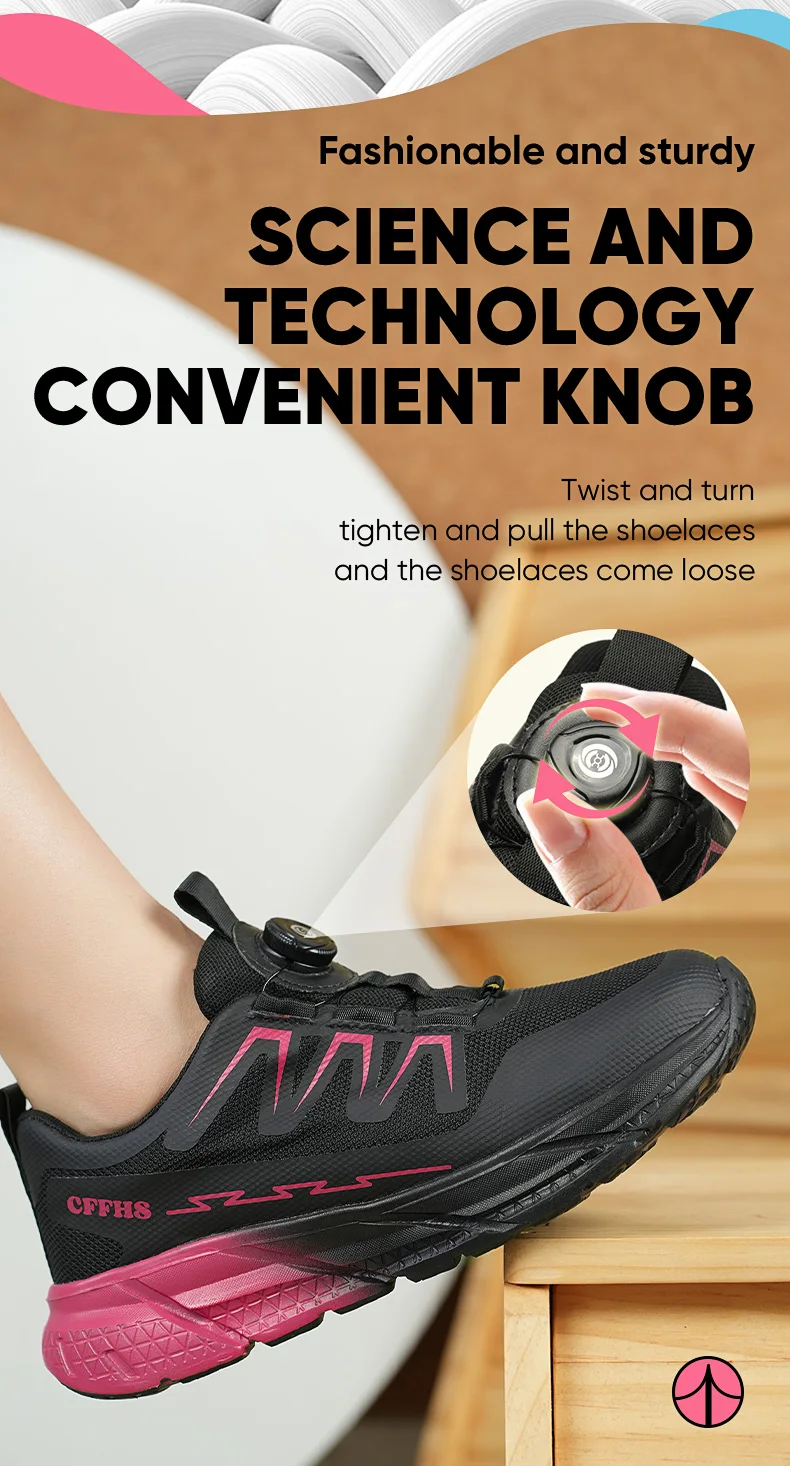 Indestructible Women's Steel Toe Work Safety Shoes Anti-smash Anti-Punctur Breathable Work Factory Shoes Women's Work Shoes