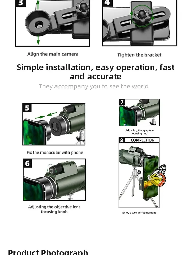 80x100 Portable Zoom HD 5000M Telescope Folding Long Distance Mini Powerful Telescope for Hunting Sports Outdoor Camping Travel