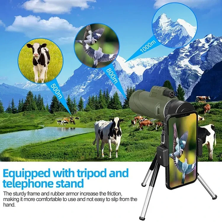 80x100 Portable Zoom HD 5000M Telescope Folding Long Distance Mini Powerful Telescope for Hunting Sports Outdoor Camping Travel