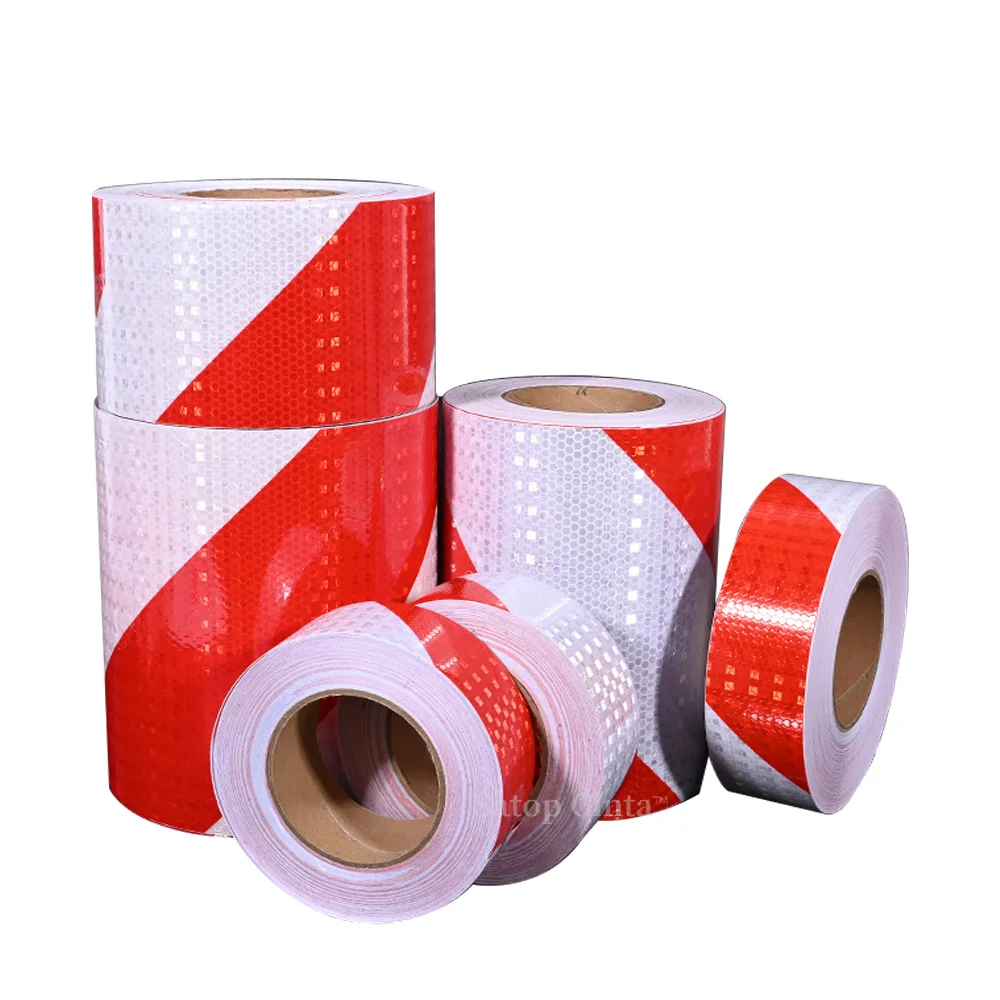 5cm/10cm/15cm/20cm*5M Reflective Adhesive Tape Left Or Right Twill White-Red Strips Waterproof Safety Reflectors Sticker For Car