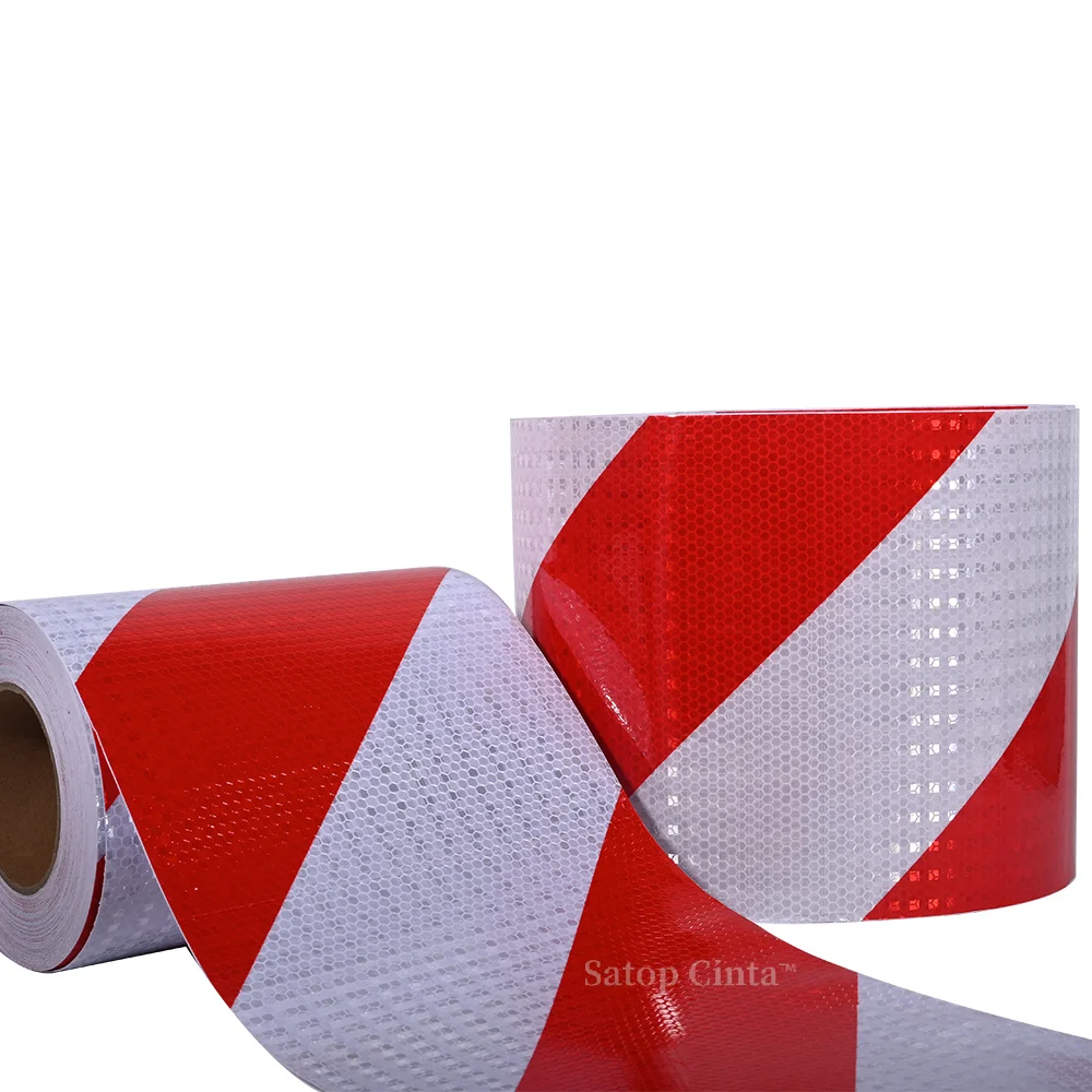 5cm/10cm/15cm/20cm*5M Reflective Adhesive Tape Left Or Right Twill White-Red Strips Waterproof Safety Reflectors Sticker For Car