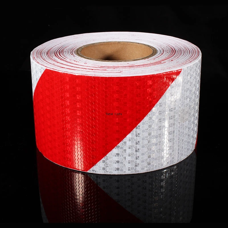 5cm/10cm/15cm/20cm*5M Reflective Adhesive Tape Left Or Right Twill White-Red Strips Waterproof Safety Reflectors Sticker For Car